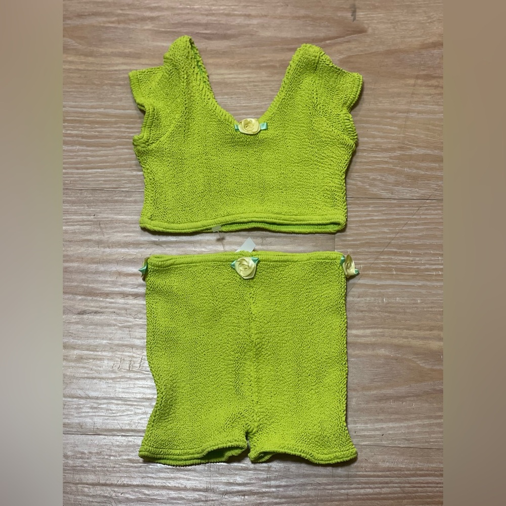 Vintage Hunza G Kids green Bikini Swimsuit